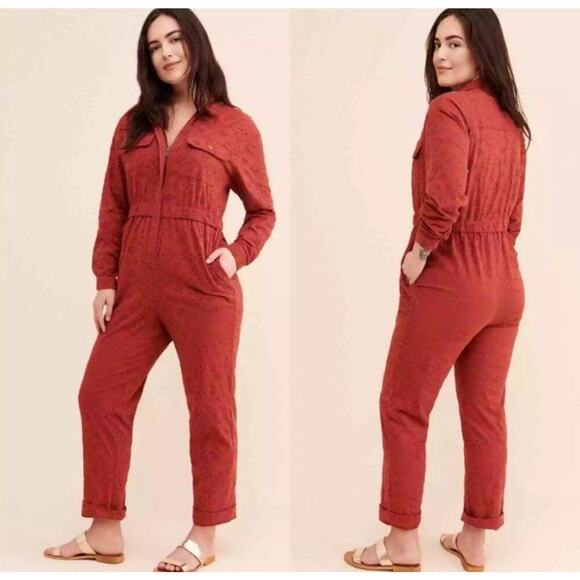 Free People Pants - Free People Set The Tone Collared Neckline Long Sleeves Snap Cuffs Jumpsuit Sz 0